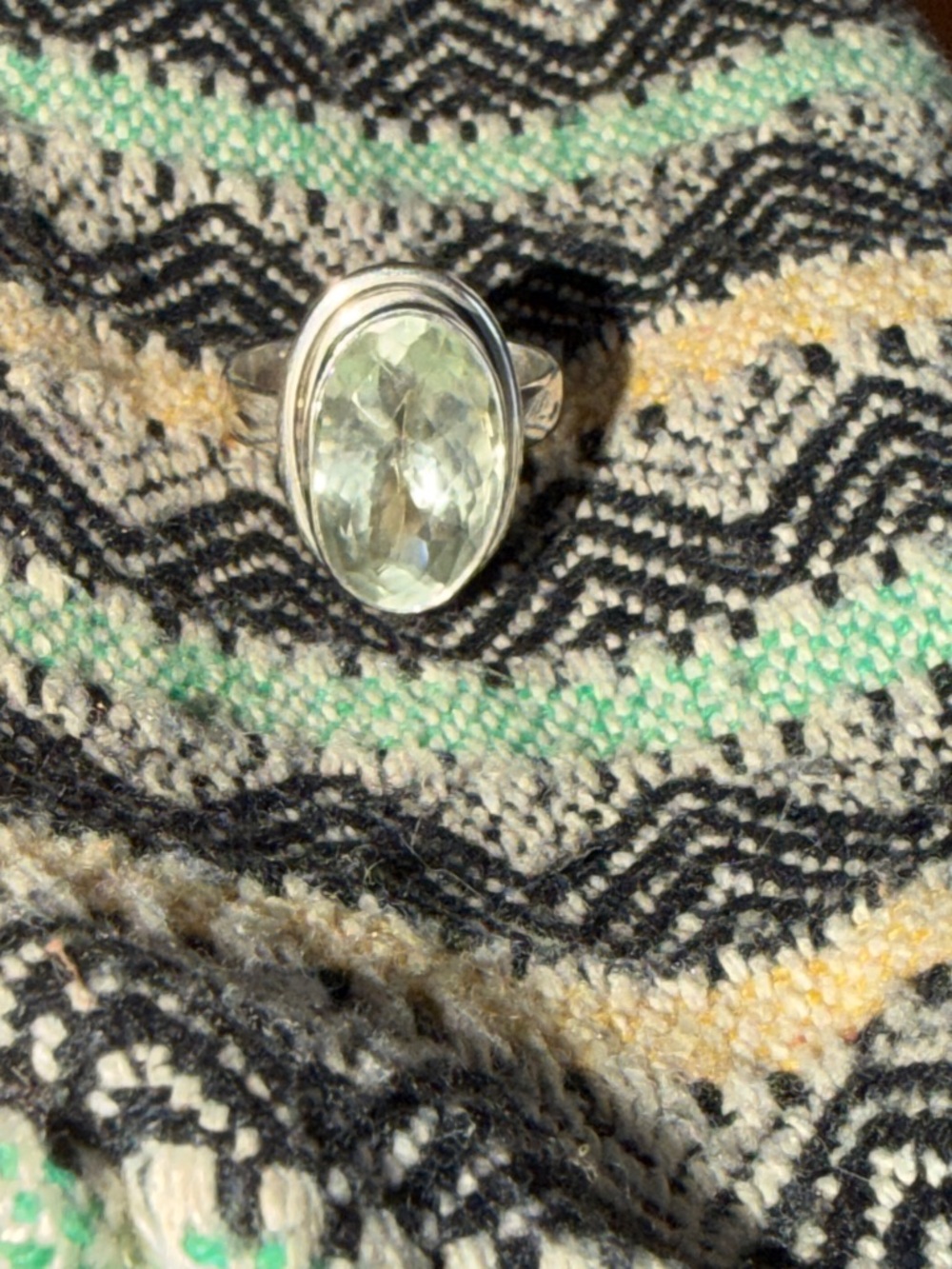 Green amethyst ring